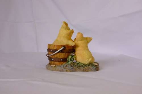 Truffles No14384 Collectible Pigs playing in a bucket, Figurine