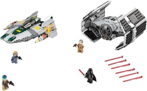 REDUCED! Lego Star Wars: 75150 Vader`s TIE Advanced vs. A-Wing Starfighter (replacement Darth Vader)