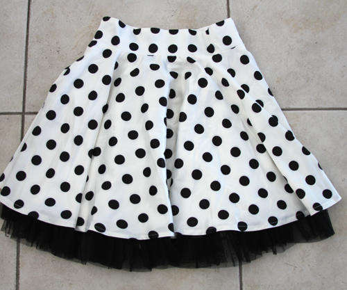 Cute Polka Dot Satin Skirt