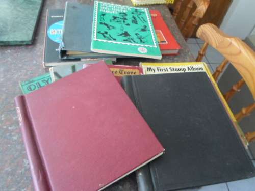 11 ALBUMS VARIETY WORLD STAMPS MYSTERY BOX ONLY SOME PAGES SCANNED SEE PICS