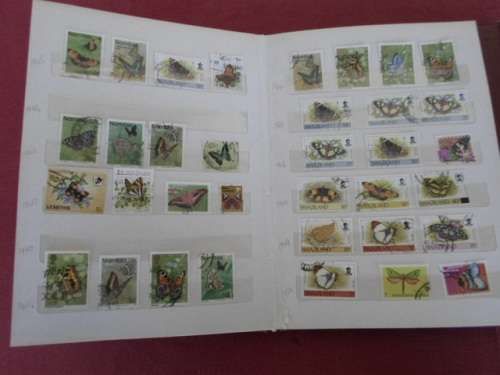 ALBUM MIXED WORLD USED STAMPS FLOWERS,BUTTERFLIES,ANIMALS OTHERS SEE PICS!!!