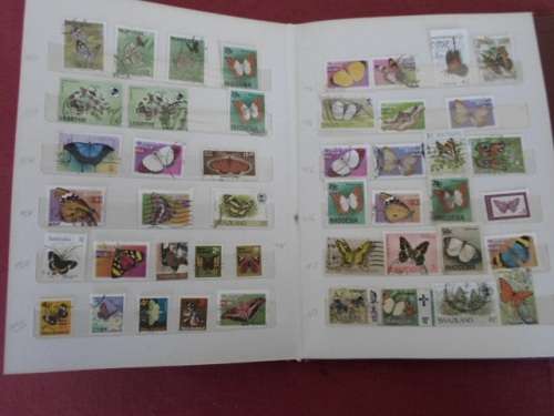 ALBUM MIXED WORLD USED STAMPS FLOWERS,BUTTERFLIES,ANIMALS OTHERS SEE PICS!!!