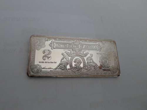 UNITED STATES OF AMERICA 2 $ SILVER CLAD BAR SEE PICS!!!