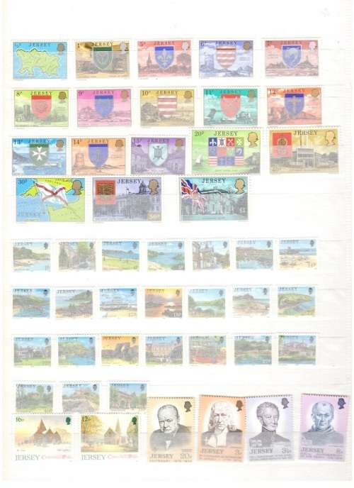GREAT BRITAIN 92 X JERSEY MINT STAMPS SEE PICS!!!