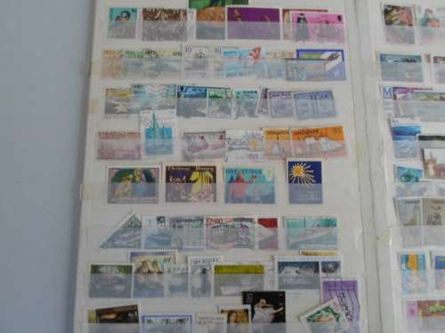 LARGE ALBUM MIXED WORLD STAMPS 7 PAGES WITH STAMPS 5 BLANK PAGES SEE PICS