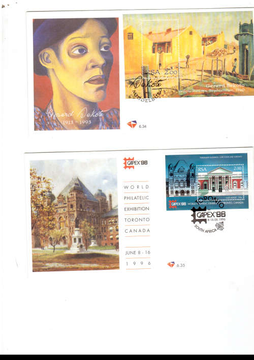 35 X RSA FIRST DAY COVERS SOME HIGH VALUES MINT CONDITION SEE PIS