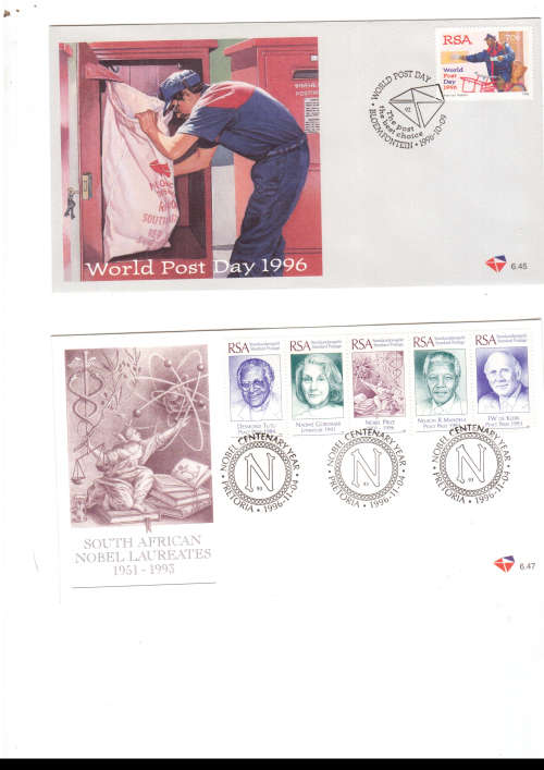 35 X RSA FIRST DAY COVERS SOME HIGH VALUES MINT CONDITION SEE PIS