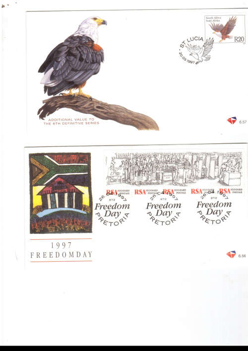 35 X RSA FIRST DAY COVERS SOME HIGH VALUES MINT CONDITION SEE PIS