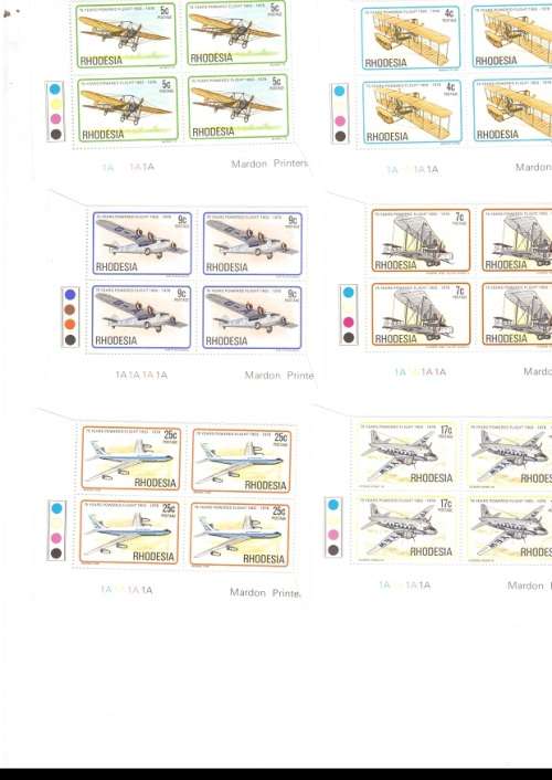 RHODESIA  1978 12 X CONTROL BLOCKS OF 4 MINT STAMPS EACH SEE PICS