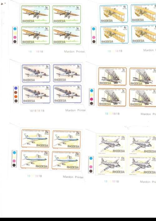 RHODESIA  1978 12 X CONTROL BLOCKS OF 4 MINT STAMPS EACH SEE PICS