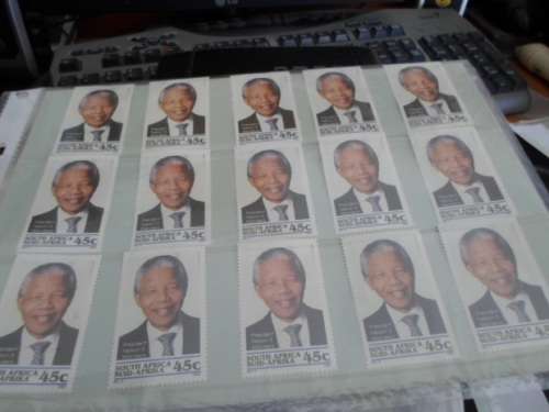 NELSON MANDELA 1994 15 X MINT 45 CENT STAMPS C/V R675.00 SEE PICS