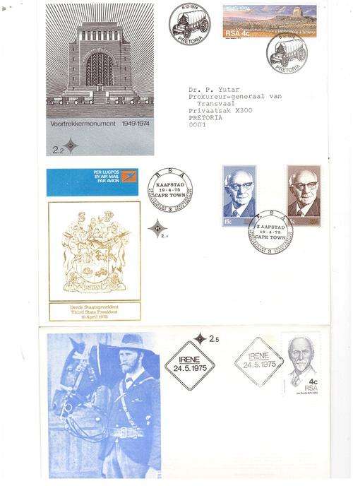74 X RSA FIRST DAY COVERS 1974 TO 1988 VERY NEAT SEE PICS!!!!!!!!!!!!!!!!!!!!!!!!!!!!