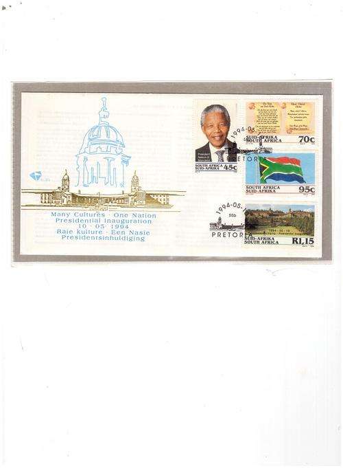 MANDELA 1994 INAUGURATION FIRST DAY COVER 6.3 B SEE PICS!!!!!!!!!!
