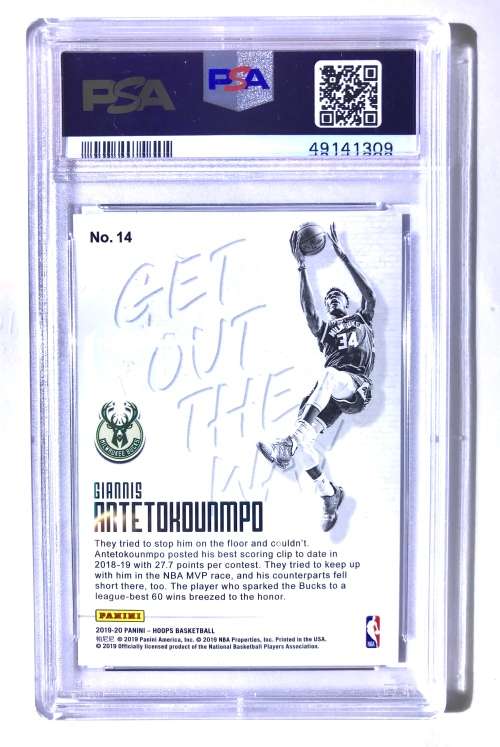 2019 Panini NBA Hoops Giannis Antetokoumpo GOTW Insert Graded PSA 9