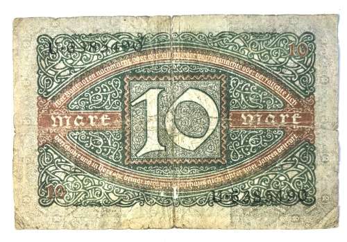 1920 Germany 10 Mark Bank Note