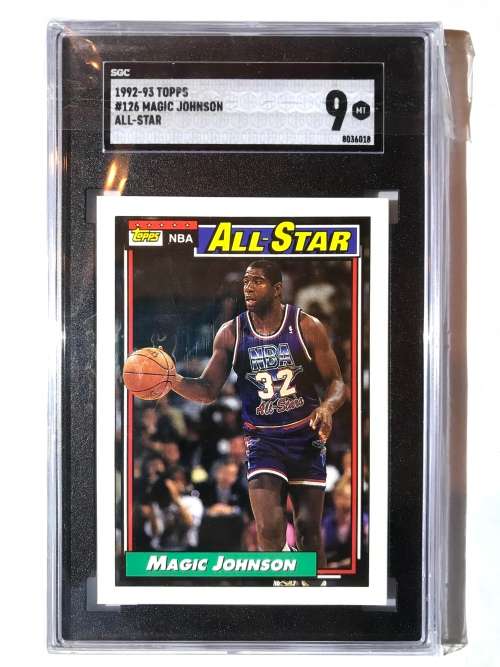 1992 TOPPS MAGIC JOHNSON ALL STAR CARD #126 SGC 9 MINT
