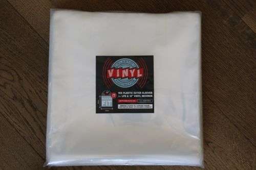 Vinyl Protector - 12 Plastic Outer Record Sleeves SKINNY FIT