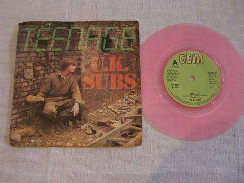 U.K. Subs - Teenage / Left For Dead (7") (VG+) (G)