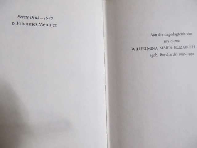 Johannes Meintjes -  Die Dagboek van Johannes Meintjes  1 - 3