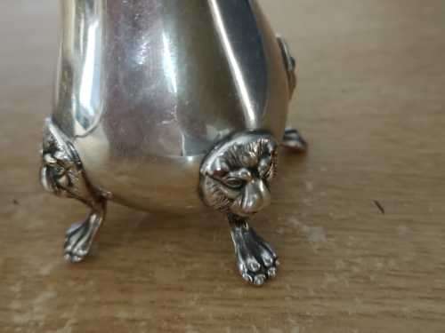 Hallmarked Lowe And Sons Chester - Vintage Mustard/Salt/Pepper with COBALT GLASS  *** RARE ***