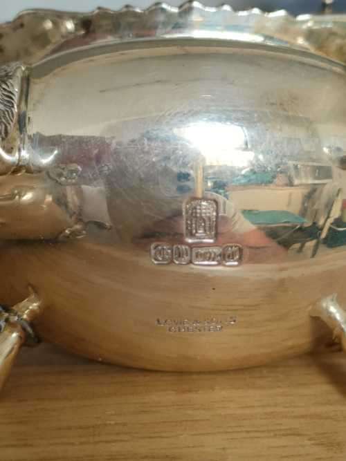 Hallmarked Lowe And Sons Chester - Vintage Mustard/Salt/Pepper with COBALT GLASS  *** RARE ***