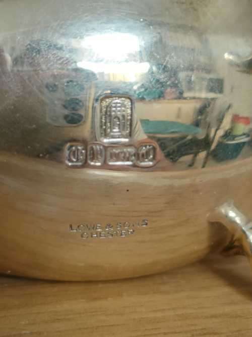 Hallmarked Lowe And Sons Chester - Vintage Mustard/Salt/Pepper with COBALT GLASS  *** RARE ***