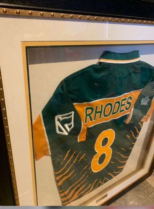 RARE - Framed SA Cricket Legende Jonty Rhodes 2003 Cricket shirt