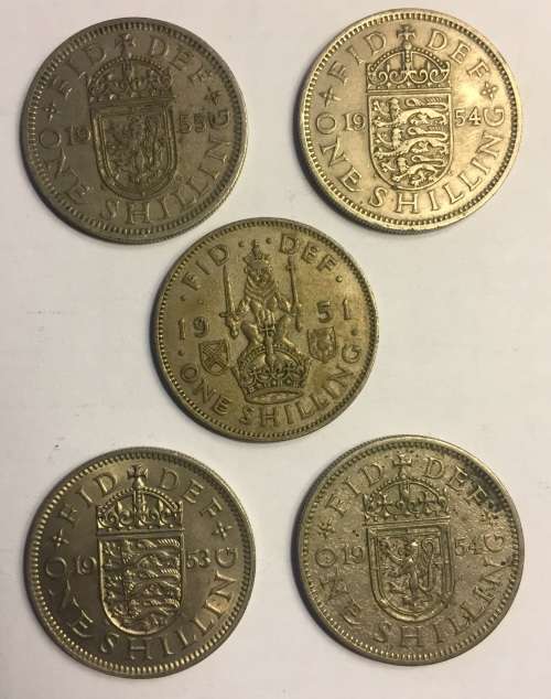 UK Shilling *Good Condition* x 5
