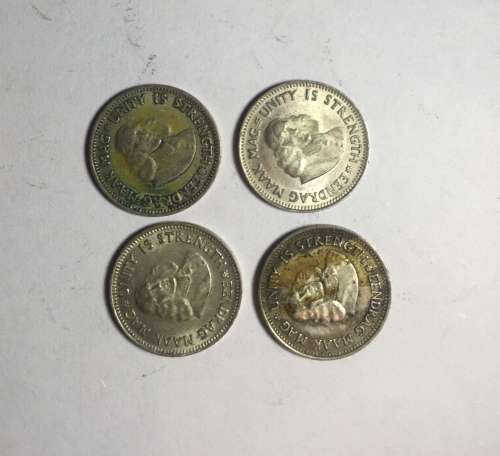 South Africa Silver two and a half cent 1961 x 4