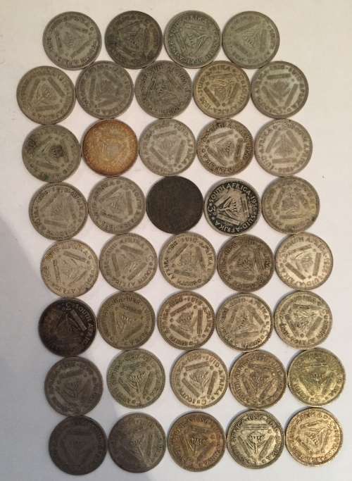 South African Threepence Silver 1956 x 39 *WINNER TAKES ALL COINS*
