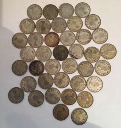 South African Threepence Silver 1956 x 39 *WINNER TAKES ALL COINS*