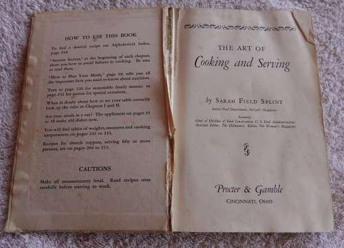The art of cooking and serving by Sarah Field Splint 1927 edition