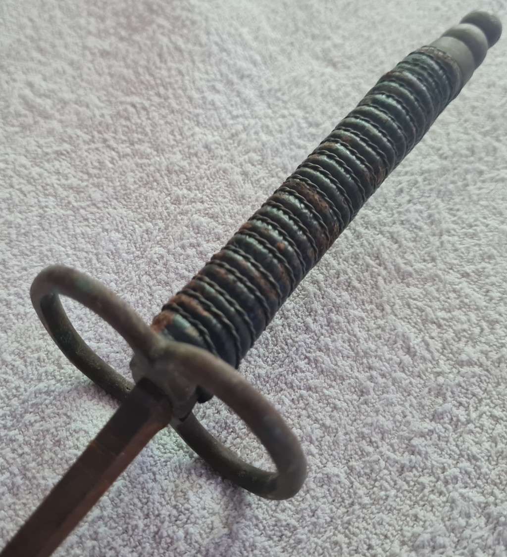 1800S ANTIQUE STEEL FENCING SWORD ÉPÉE RAPIER SOLINGEN GERMANY LEATHER GRIP