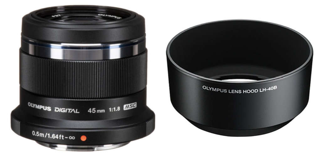 Olympus M.Zuiko Digital 45mm f/1.8 Lens + Olympus LH-40B Lens Hood for M.Zuiko Digital 45mm f/1.8 Le