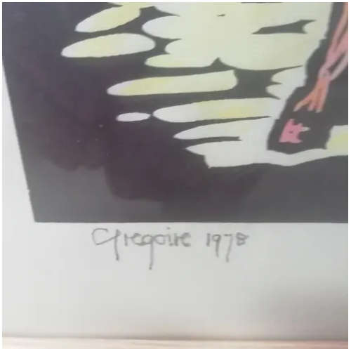 Gregoire Boonzaier (1909 - 2005) - Donkey cart watercolour linocut