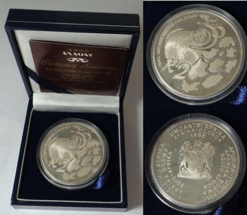 RSA Proof Silver R2 Crown of 1995  United Nations