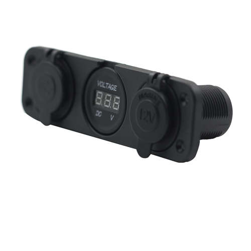 Dual USB Socket Charger + LED Voltmeter + 12V/24V Power Outlet Panel  LOW SHIPPING FEES!!!