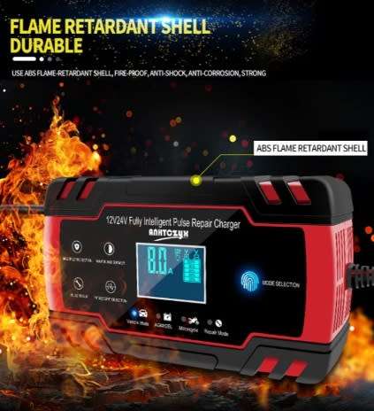 12V/24V 8A Intelligent Automatic Fast Battery Charger With 3-Stage Charging