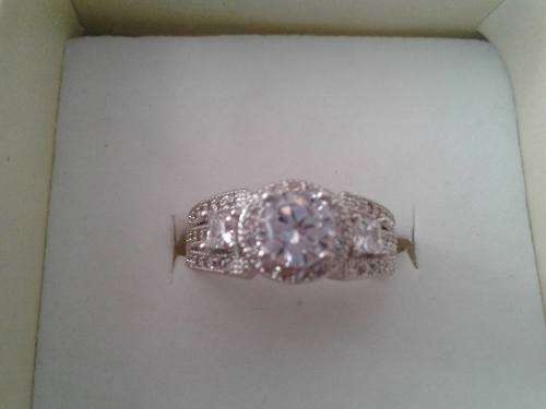 Silver engagement ring band stamped S925