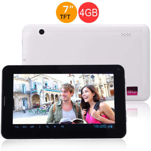 7 Inch Phone Call Android 4.0 Tablet PC with 4GB ROM/SIM Slot - Black & White