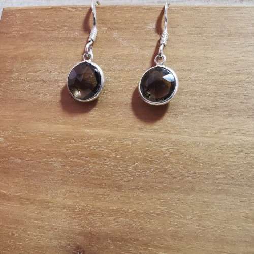 Sterling Silver Smokey Quartz Earrings