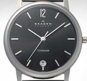 Authentic SKAGEN Denmark Ultra Slim Titanium Leather Band Ladies Watch