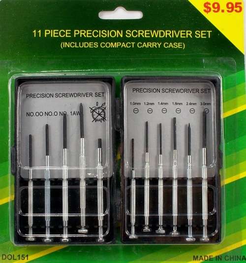11 Piece Precision Screwdriver Set with compact carry case
