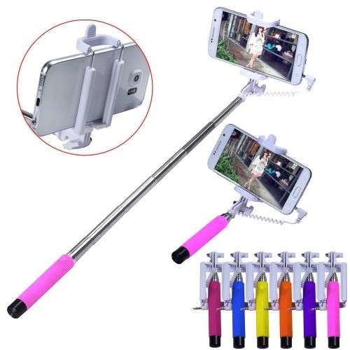 New Portable Mini folding mobile phone Wired self Selfie Sticks For iphone samsung galaxy monopad