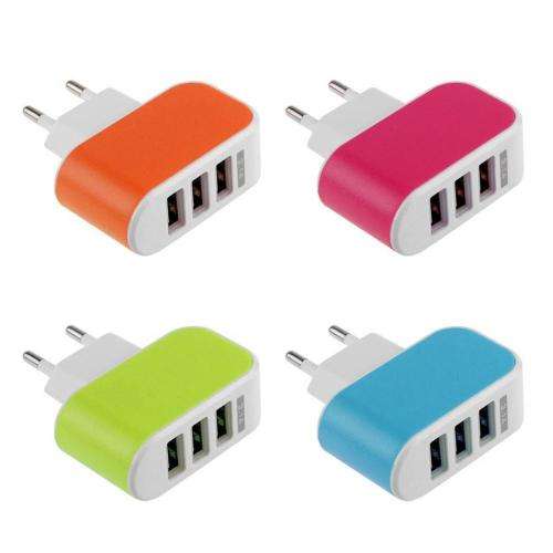 3.1A Plug Portable Travel Universal 3 Port USB Wall Power Adapter Charger