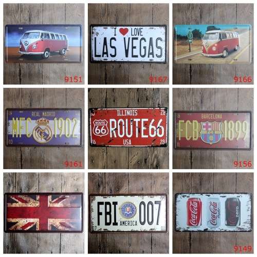 Stylish metal posters and number plates for rooms and doors