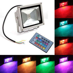 RGB - 30W LED Floodlight + Remote