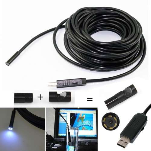 USB Endoscope Borescope Inspection Video Mini Camera 7mm Lens 7M 6 LED