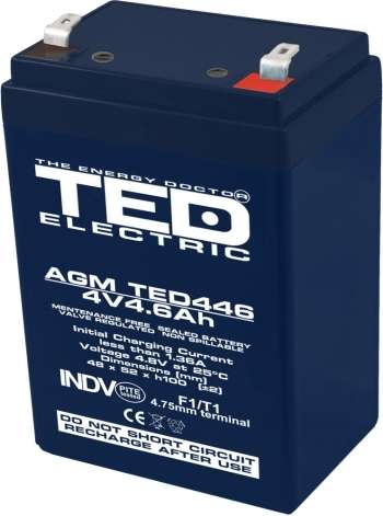 GDLITE 4V 4.0AH Lead acid rechargeable battery