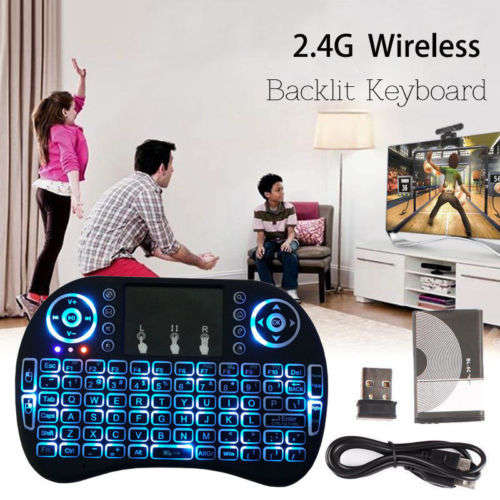 BACKLIT Mini i8 Air Mouse 2.4GHZ Wireless Keyboard Touchpad Remote For Smart TV Tablet